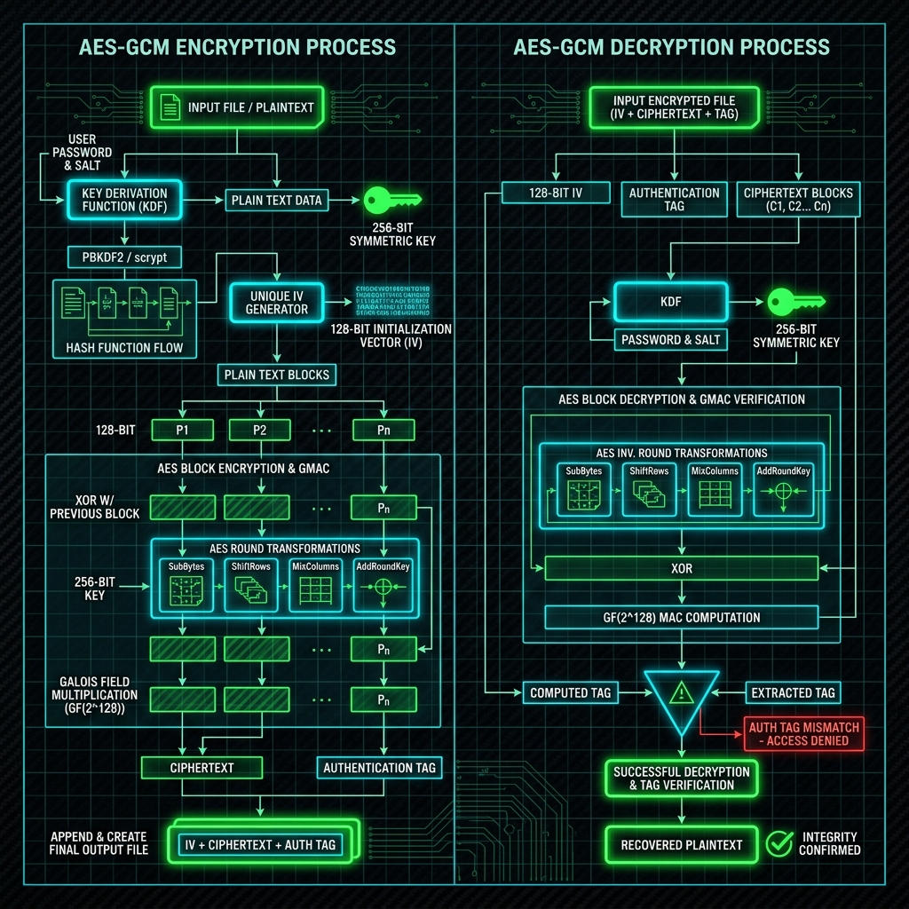 Workflow Proses AES-GCM