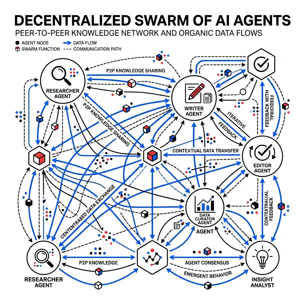 Diagram Arsitektur Agent to Agent Swarm