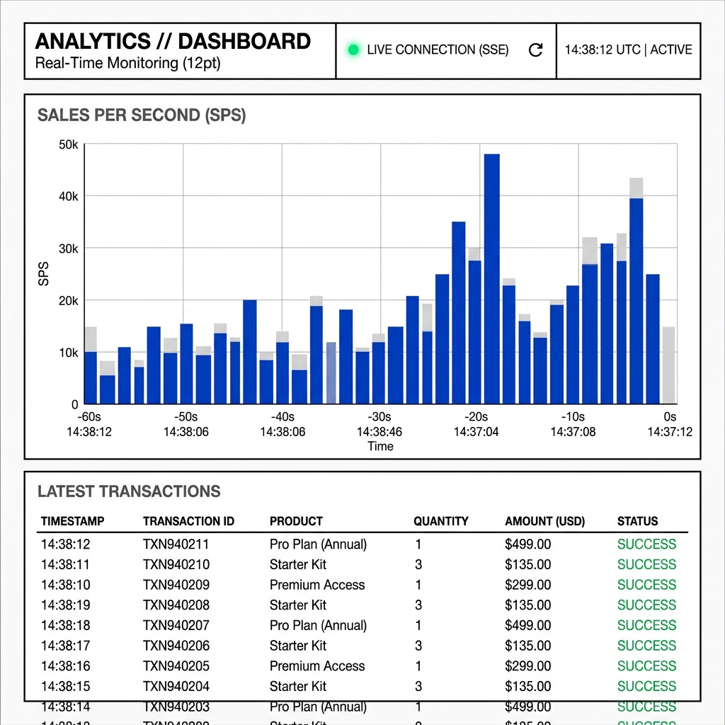 Desain UI Real-Time Analytics Dashboard