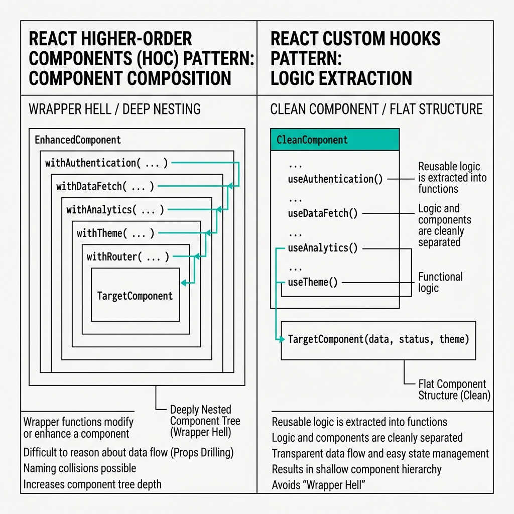 React Higher-Order Components vs Custom Hooks Pattern
