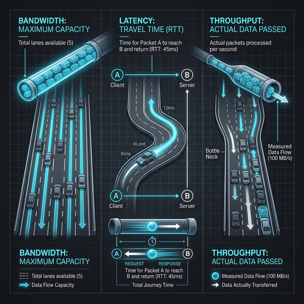 Analogi Latency Throughput Bandwidth