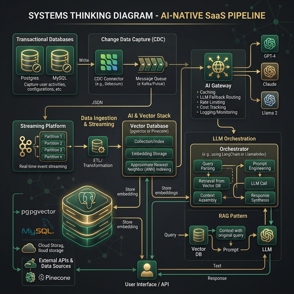Systems Thinking Diagram - AI-Native SaaS Pipeline