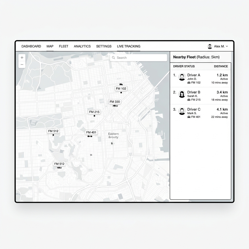 Desain UI Fleet Management Dashboard