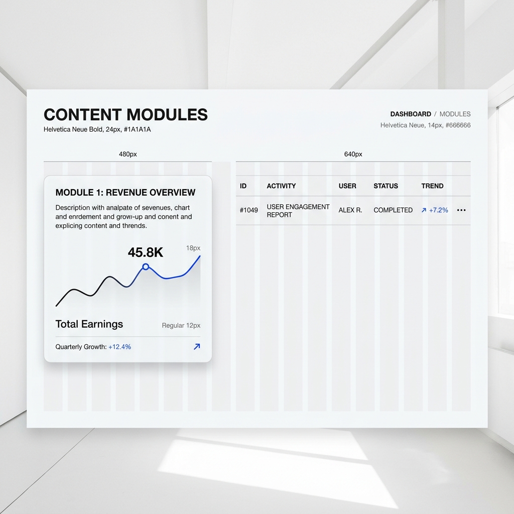 Display & Content Modules (Cards & Tables)