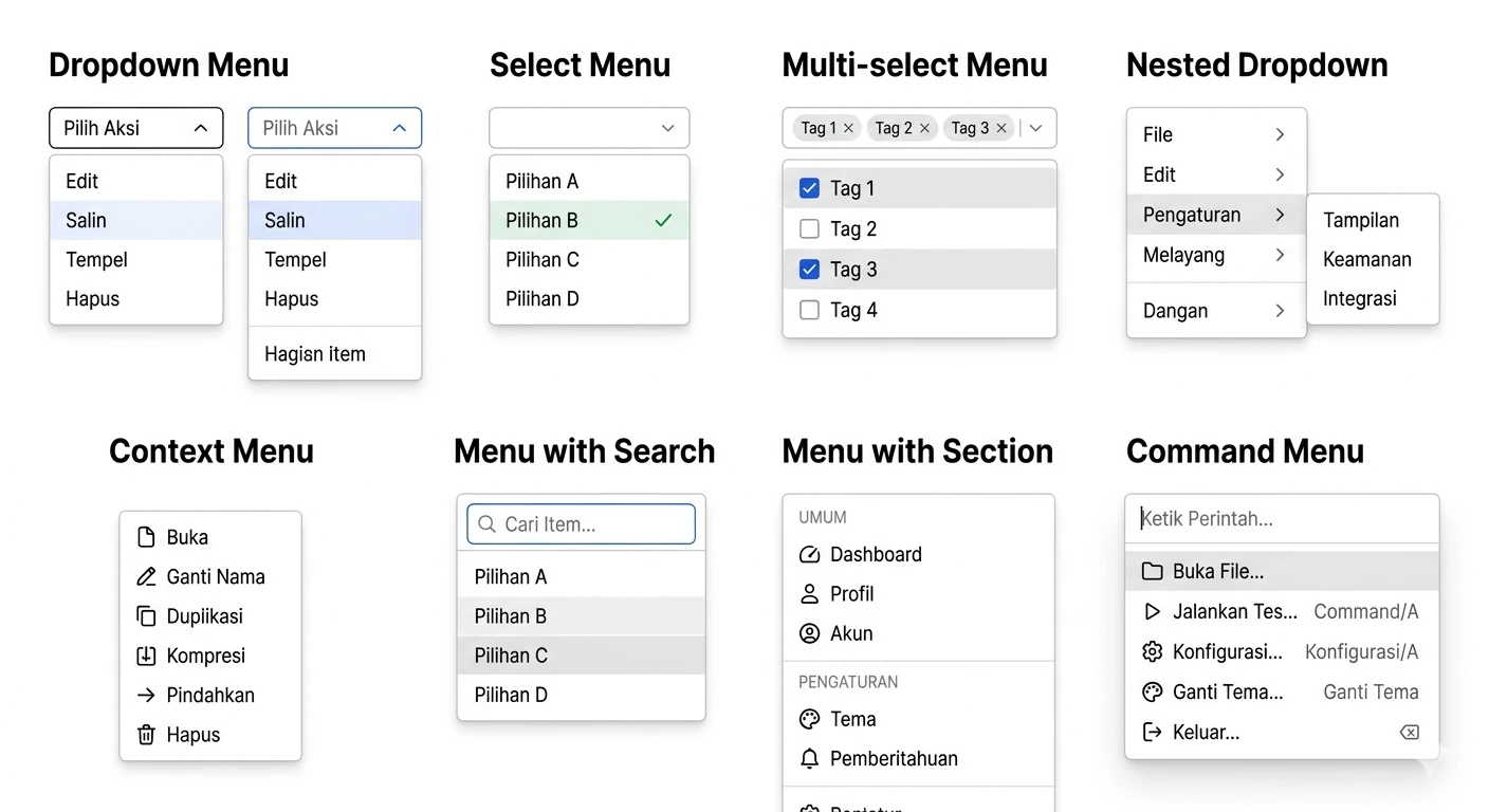 Menu and Dropdown Components Overview