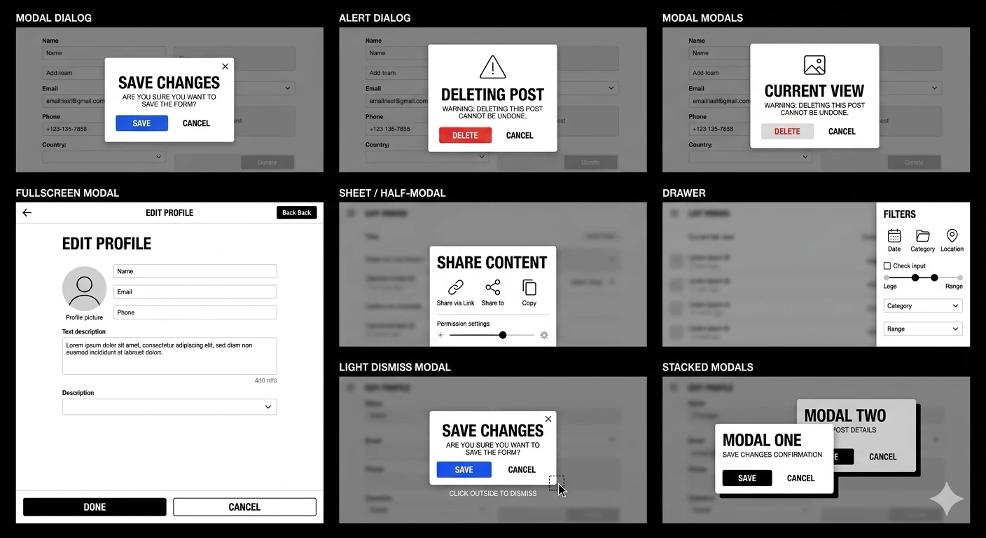 Modal and Dialog Components Overview