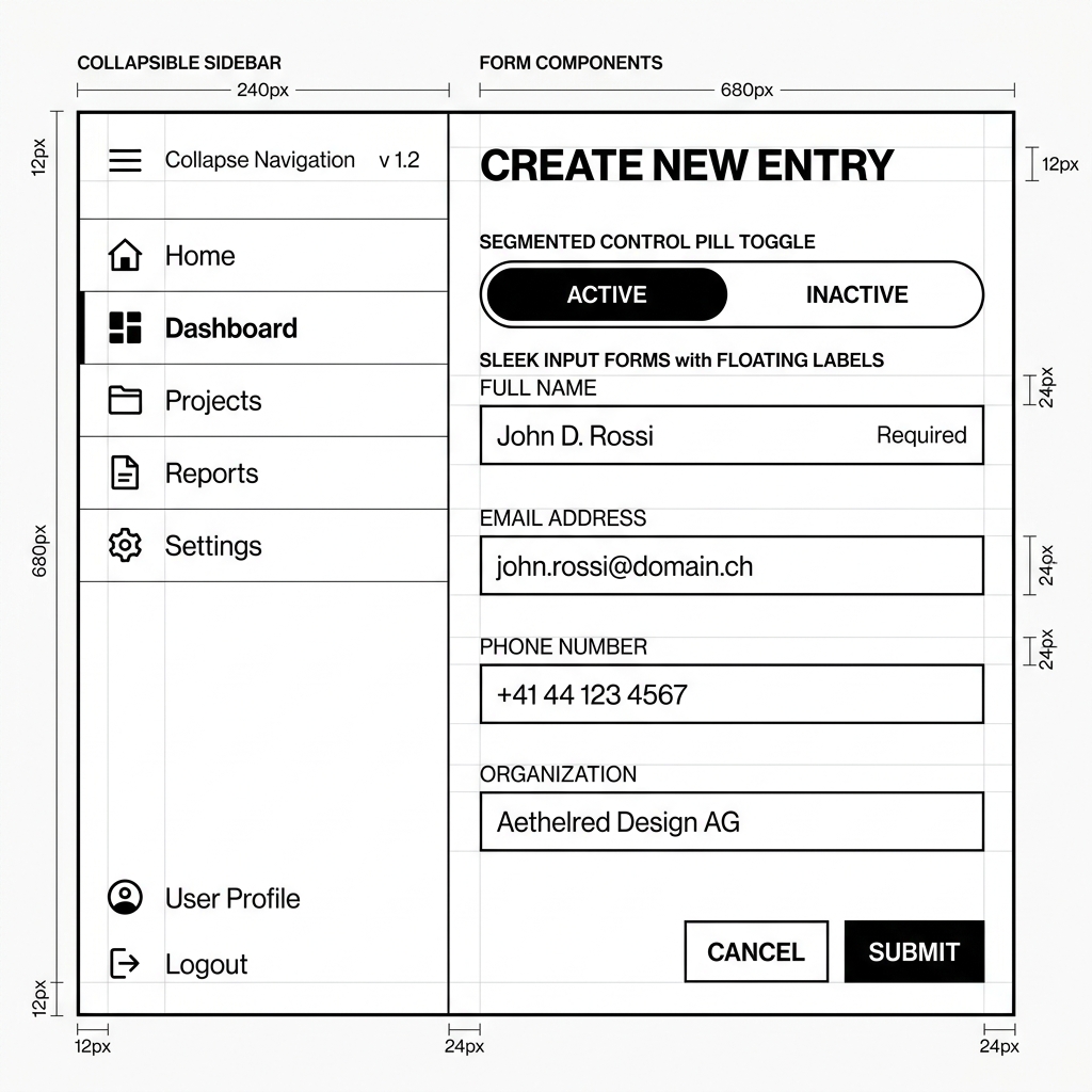 Navigation & Form Elements Blueprint