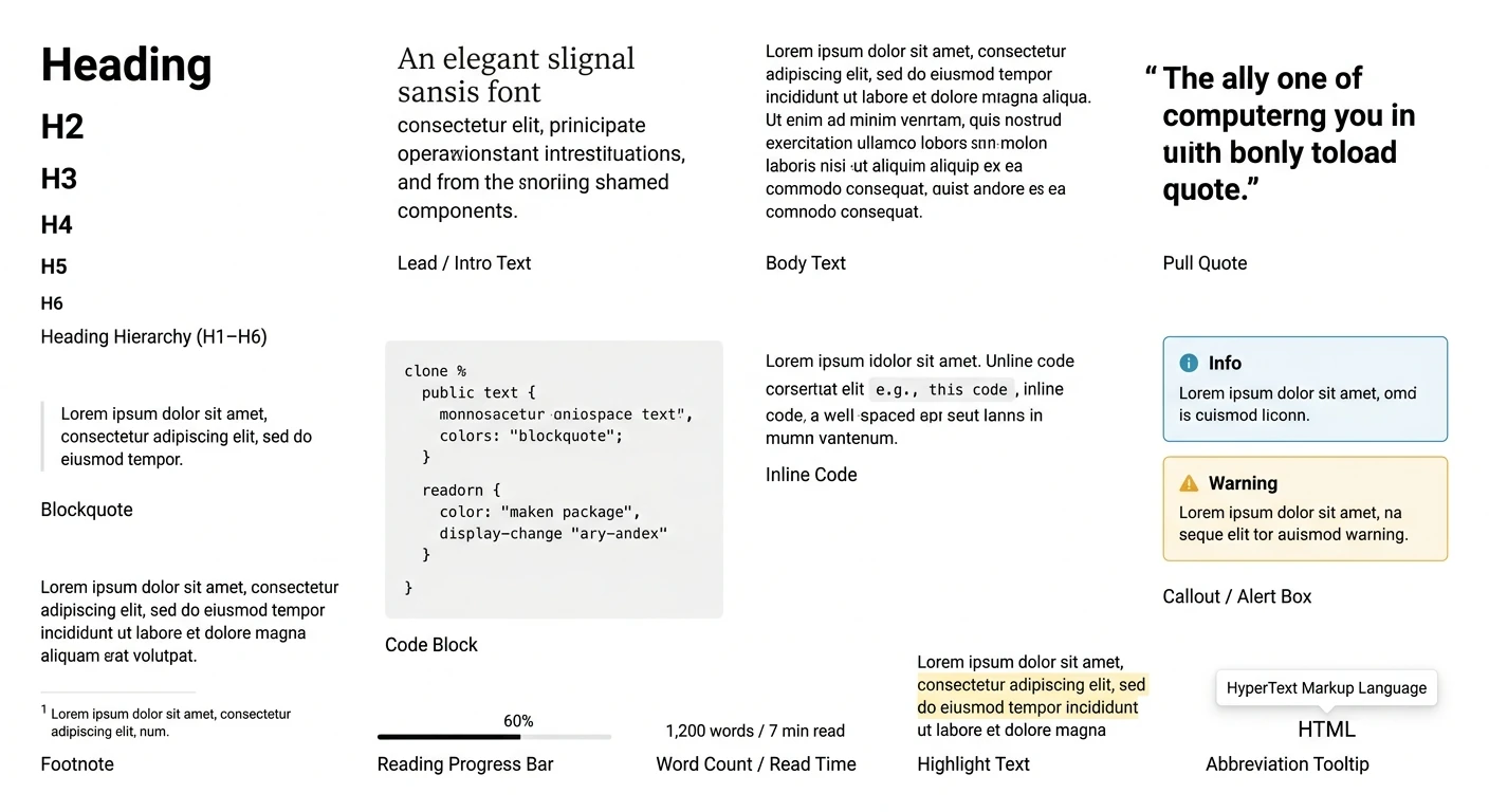 Typography and Content Display Components Overview