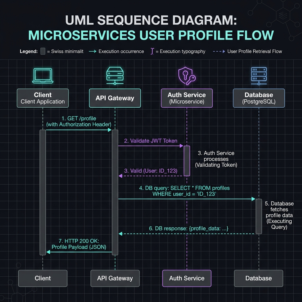 Cetak Biru UML Sequence Diagram - Aliran Autentikasi Microservices