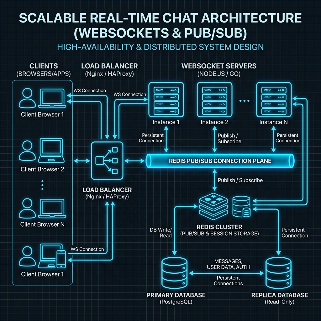 Cetak Biru Real-Time & Streaming Patterns (WebSocket Architecture)