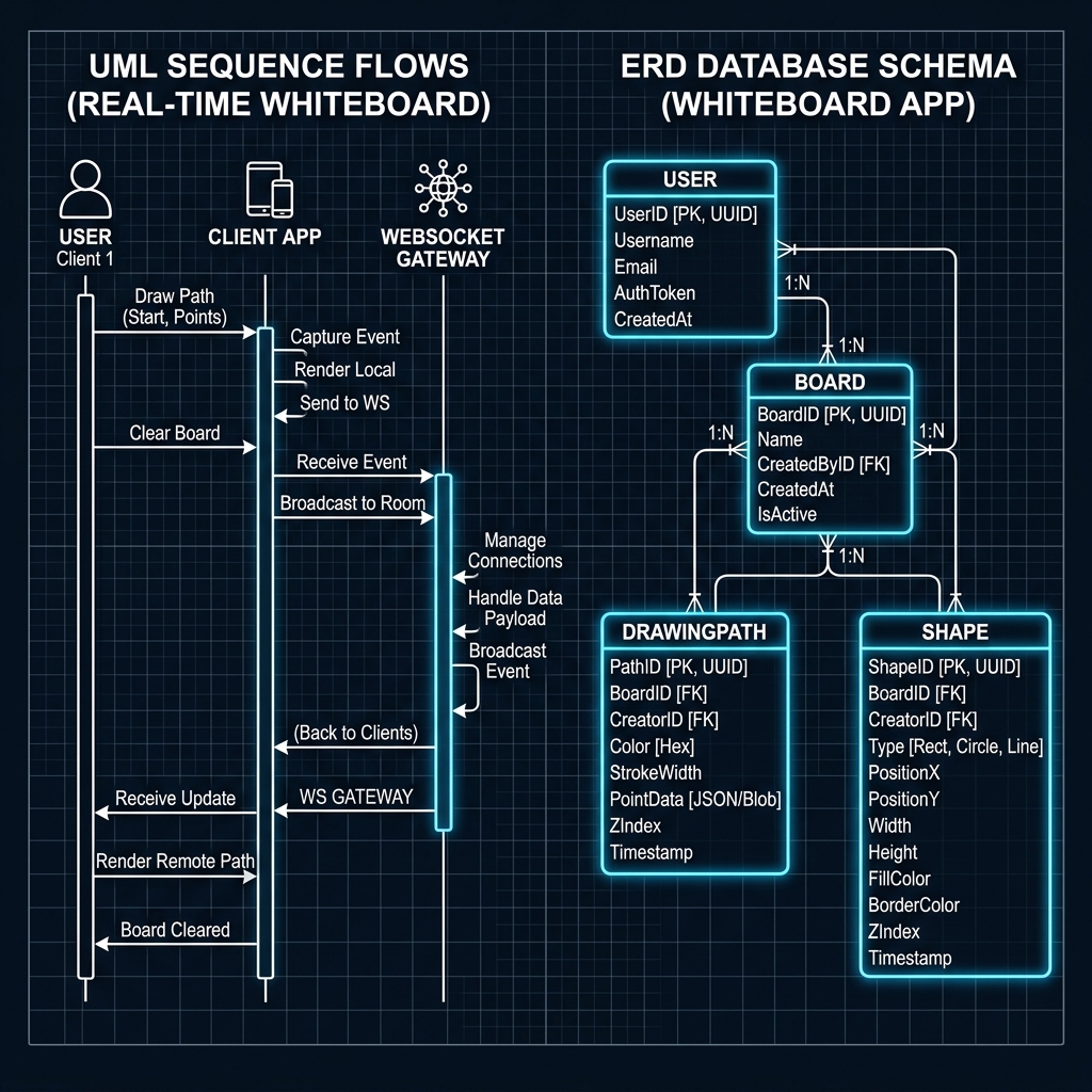 UML Sequence & ERD Collaborative Whiteboard